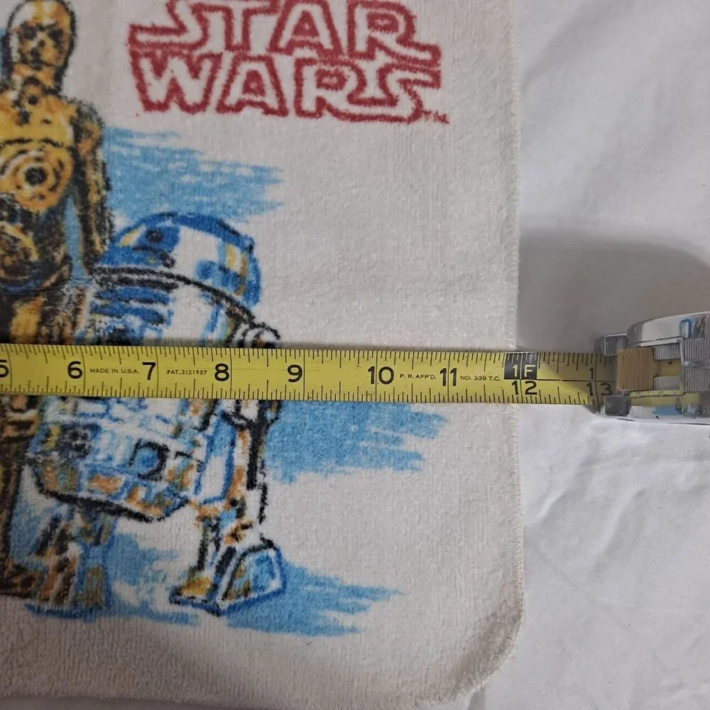 Vintage Star Wars Washcloth R2D2 C3-PO Movie 1970s Cutter 12 x 11 Pop Culture